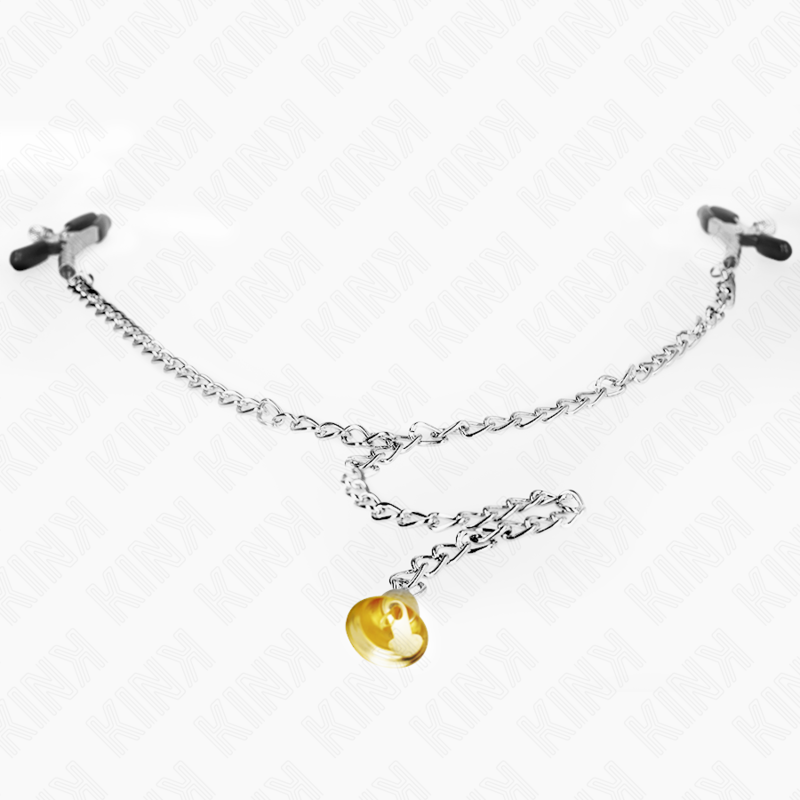 KINK - PINCES À TÉLÉTON CHAÎNE AVEC PENDENTIF CORNE 30 CM KINK NIPPLE GRIP