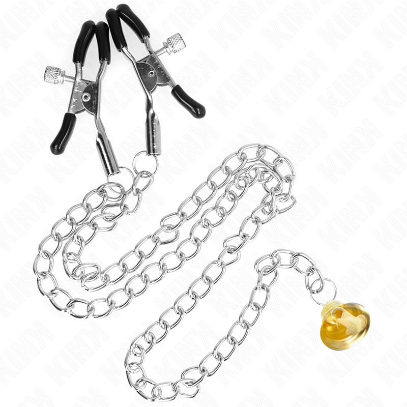 KINK - PINCES À TÉLÉTON CHAÎNE AVEC PENDENTIF CORNE 30 CM KINK NIPPLE GRIP