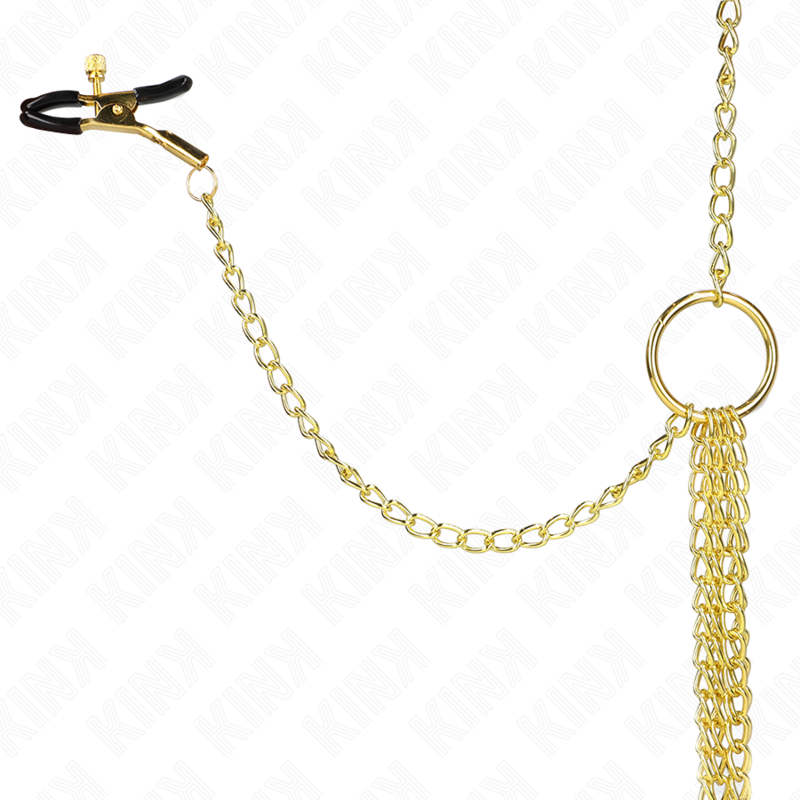 KINK - 4 PINCES À TAMELON ET CLITO RÉGLABLES OR KINK NIPPLE GRIP