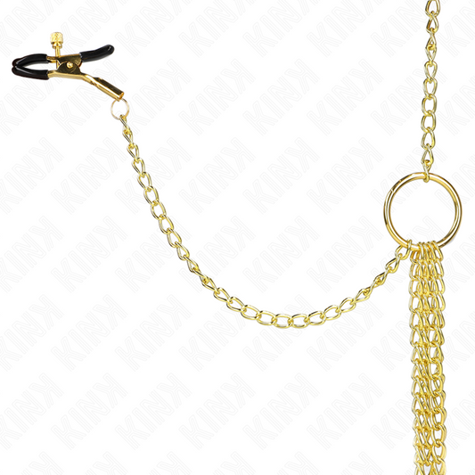 KINK - 4 PINCES À TAMELON ET CLITO RÉGLABLES OR KINK NIPPLE GRIP