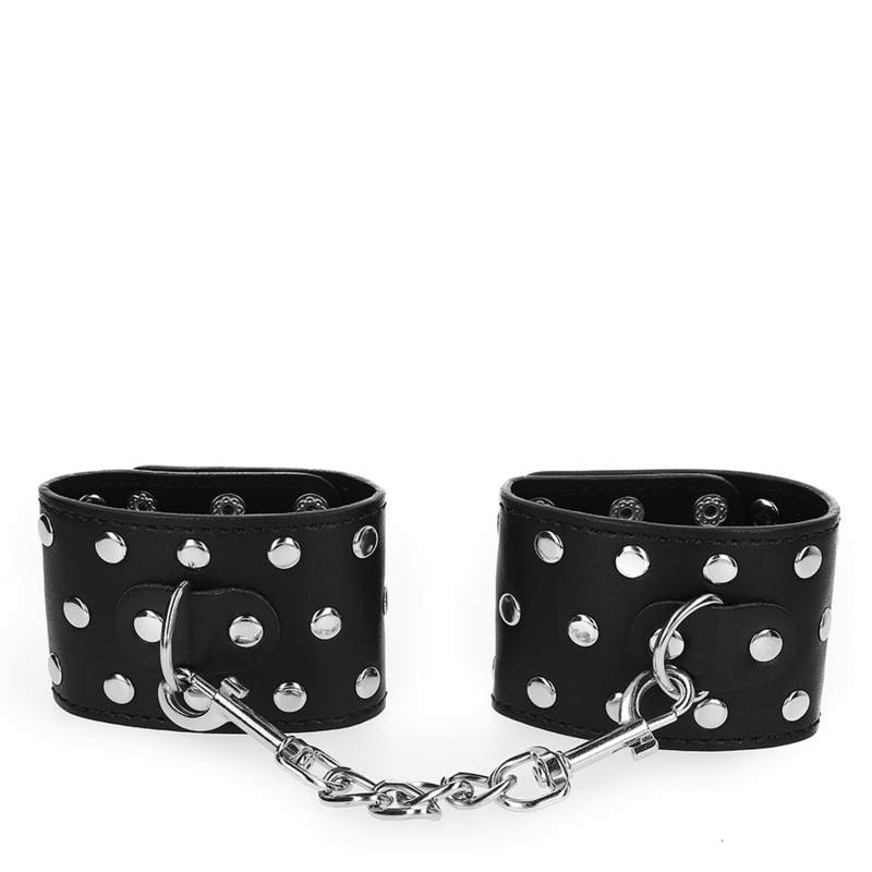 KINK - APPAREILS DE RETENUE POIGNETS AVEC FERMETURE PRESSION PLEINE DE RIVETS NOIR AJUSTABLE 19-24 CM X 5,5 CM KINK WRIST RESTRAINT