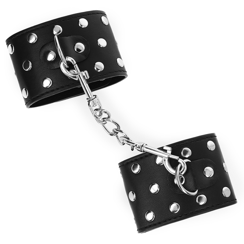 KINK - APPAREILS DE RETENUE POIGNETS AVEC FERMETURE PRESSION PLEINE DE RIVETS NOIR AJUSTABLE 19-24 CM X 5,5 CM KINK WRIST RESTRAINT