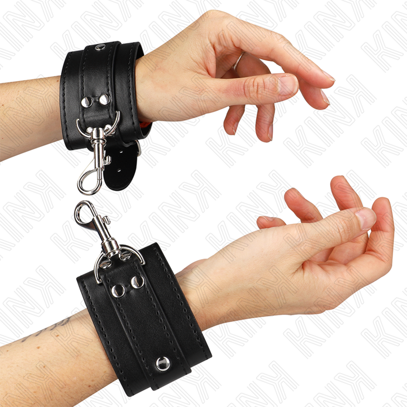 KINK - APPAREILS-POIGNETS VERROUILLABLES DUNGEON NOIR AJUSTABLES 21-28 CM X 5,5 CM KINK WRIST RESTRAINT