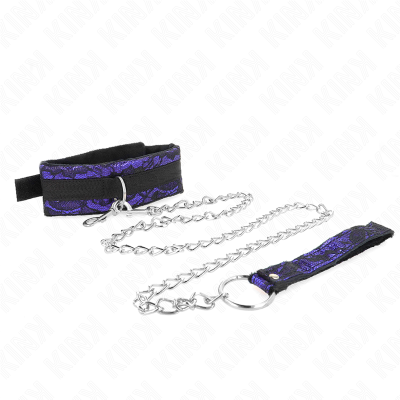 KINK - COLLIER COURT EN DENTELLE DE VELOURS AVEC CEINTURE 105 CM AVEC GARNITURE EN NYLON 44 X 5,5 CM KINK COLLAR & GAG