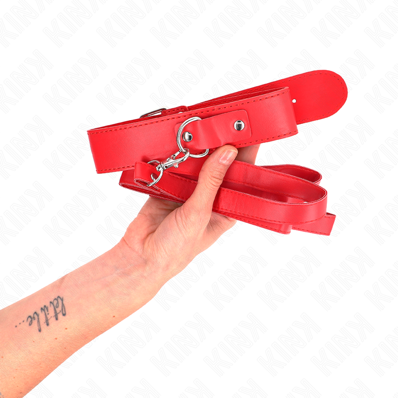 KINK - COLLIER AVEC CEINTURE 116 CM BRACELET ROJO AJUSTABLE 32-50 CM X 8 CM KINK COLLAR & GAG