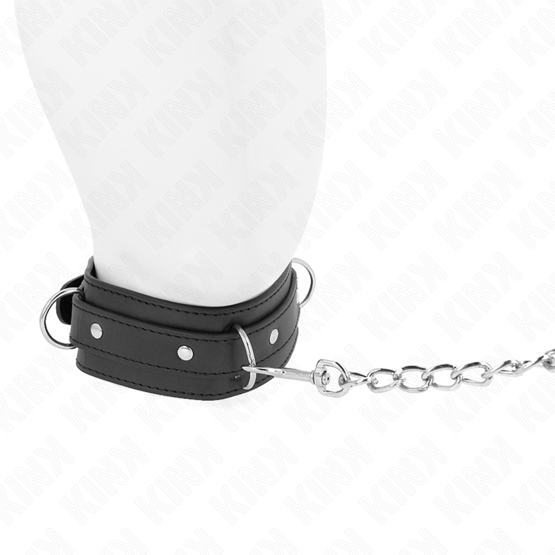 KINK - COLLIER AVEC LAISSE 65 CM 3 ANNEAUX MODÈLE 1 RÉGLABLE 38-49 CM X 5 CM KINK COLLAR & GAG