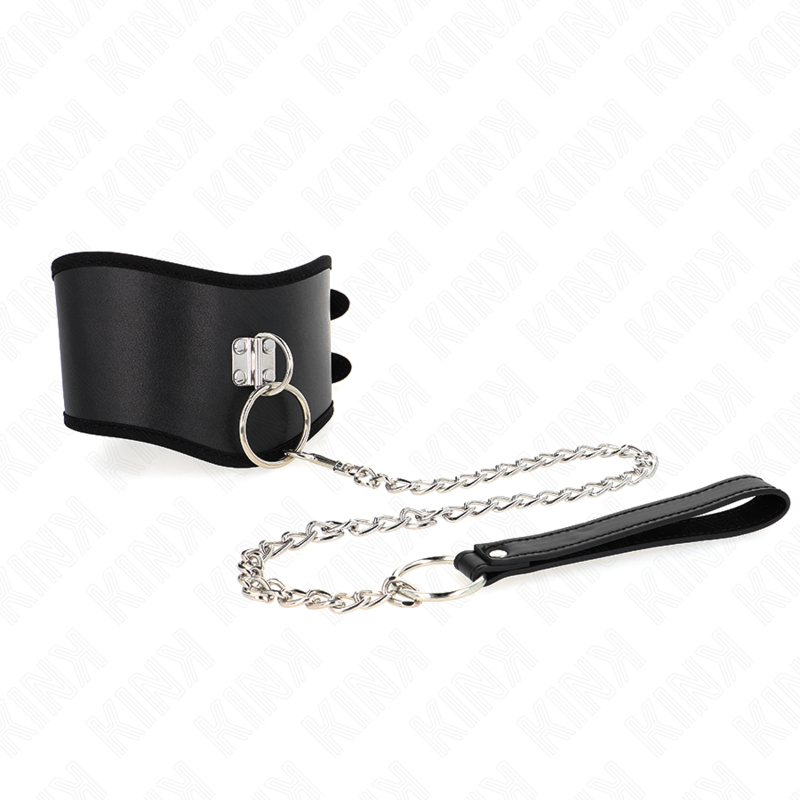 KINK - COLLIER 65 CM AVEC LARGE BRACELET RÉGLABLE 40-55 CM X 10 CM KINK COLLAR & GAG