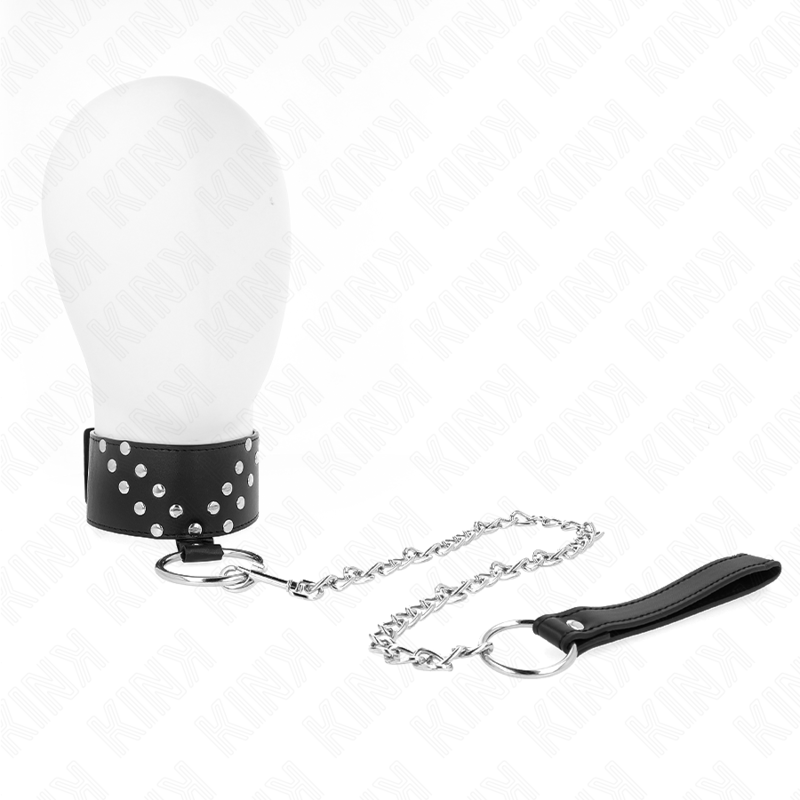 KINK - COLLIER AVEC CEINTURE 65 CM AVEC RIVET V RÉGLABLE 36-43 CM X 5 CM KINK COLLAR & GAG