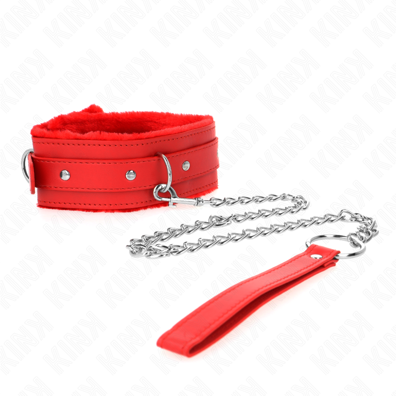 KINK - COLLIER AVEC LAISSE 65 CM AVEC RESTRICTIONS ROUGE 36-42 CM X 5,5 CM KINK COLLAR & GAG