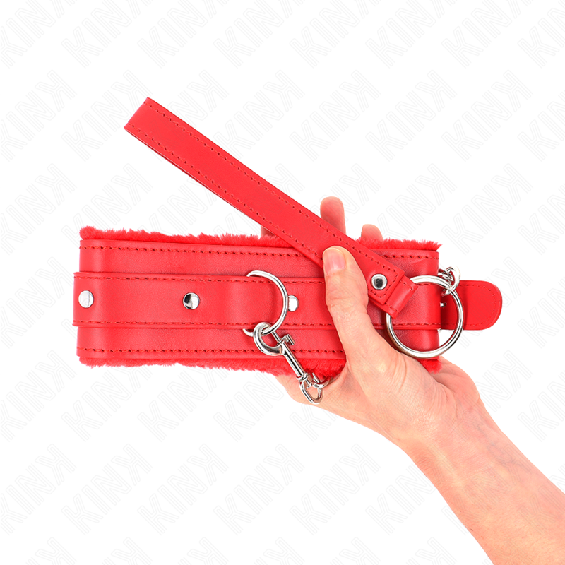 KINK - COLLIER AVEC LAISSE 65 CM AVEC RESTRICTIONS ROUGE 36-42 CM X 5,5 CM KINK COLLAR & GAG