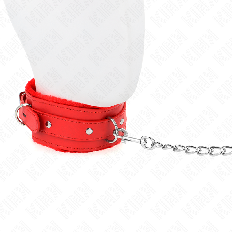 KINK - COLLIER AVEC LAISSE 65 CM AVEC RESTRICTIONS ROUGE 36-42 CM X 5,5 CM KINK COLLAR & GAG