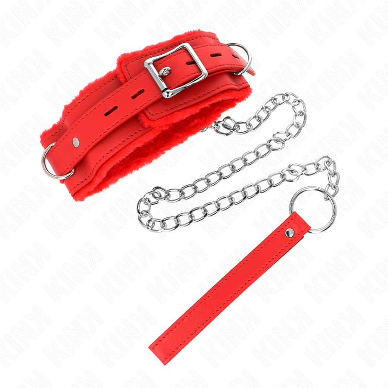 KINK - COLLIER AVEC LAISSE 65 CM AVEC RESTRICTIONS ROUGE 36-42 CM X 5,5 CM KINK COLLAR & GAG