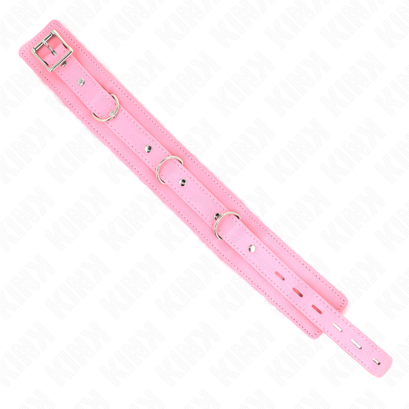 KINK - COLLIER AVEC LAISSE 65 CM AVEC RESTRICTIONS ROSE 36-42 CM X 5,5 CM KINK COLLAR & GAG