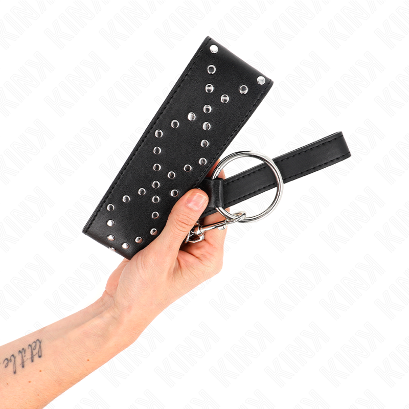 KINK - COLLIER 65 CM AVEC LAISSE AVEC CLOUS ARGENTÉS MODÈLE 3 RÉGLABLE 36-43 CM X 5 CM KINK COLLAR & GAG