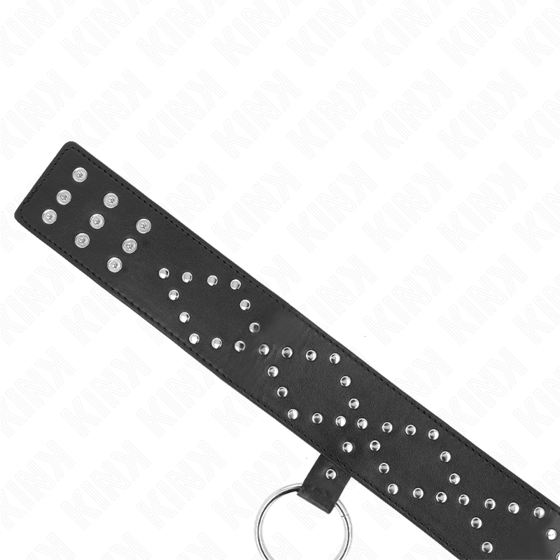 KINK - COLLIER 65 CM AVEC LAISSE AVEC CLOUS ARGENTÉS MODÈLE 3 RÉGLABLE 36-43 CM X 5 CM KINK COLLAR & GAG
