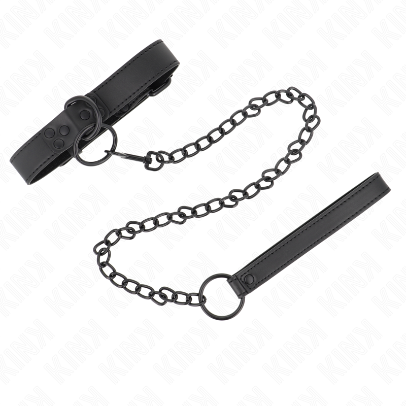 KINK - COLLIER AVEC LAISSE FONCÉE 65 CM AJUSTABLE 37-54 CM X 3 CM KINK COLLAR & GAG
