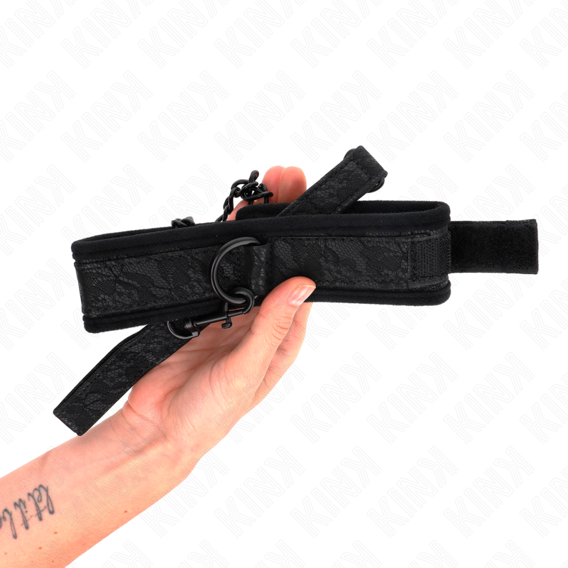 KINK - COLLIER MODÈLE BASIC AVEC LAISSE 77 CM MODÈLE 5 AJUSTABLE 34-54 CM X 5 CM KINK COLLAR & GAG