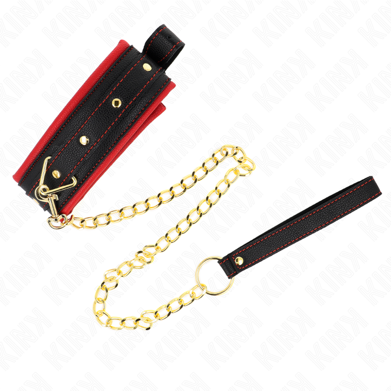KINK - COLLIER AVEC LAISSE EN TISSU UNI AJUSTABLE 33-48 CM X 5,7 CM KINK COLLAR & GAG