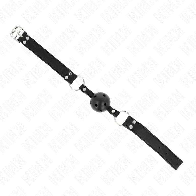KINK - BÂTON RESPIRANT 4 CM AVEC DOUBLE RIVET MODÈLE 1 NOIR 62,5 x 2,5 CM RÉGLABLE 42-58 CM KINK COLLAR & GAG