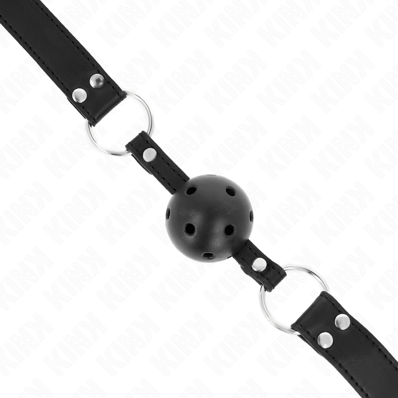 KINK - BÂTON RESPIRANT 4 CM AVEC DOUBLE RIVET MODÈLE 1 NOIR 62,5 x 2,5 CM RÉGLABLE 42-58 CM KINK COLLAR & GAG