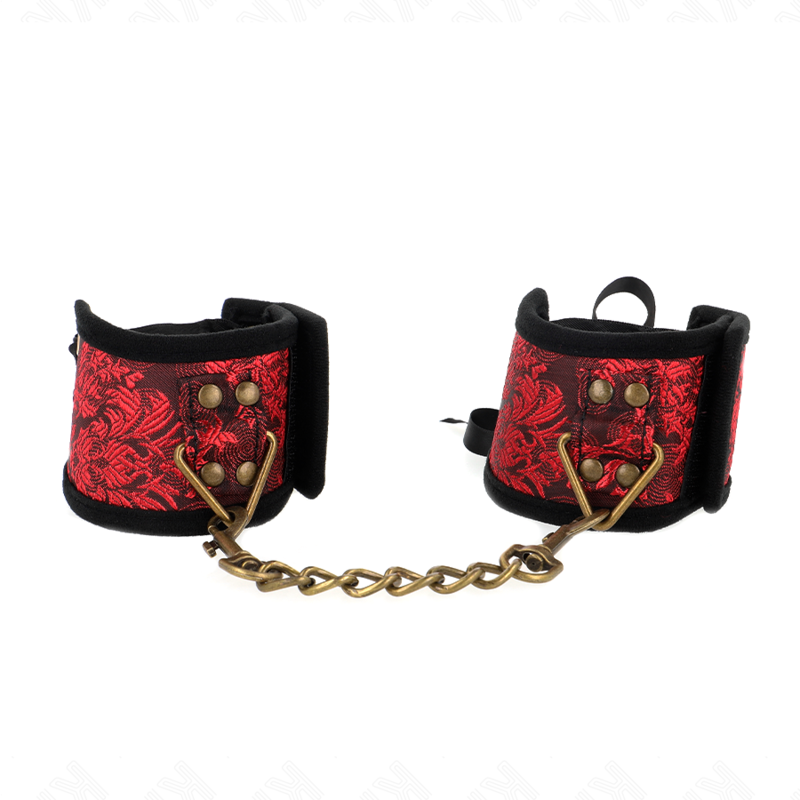 KINK - ATTACHE-POIGNETS SCANDAL DÉTAILS DENTELLE ROUGE-NOIR 24,5 CM X 6,5 CM KINK WRIST RESTRAINT