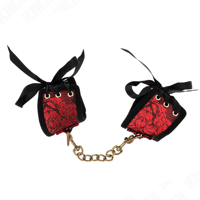 KINK - ATTACHE-POIGNETS SCANDAL DÉTAILS DENTELLE ROUGE-NOIR 24,5 CM X 6,5 CM KINK WRIST RESTRAINT