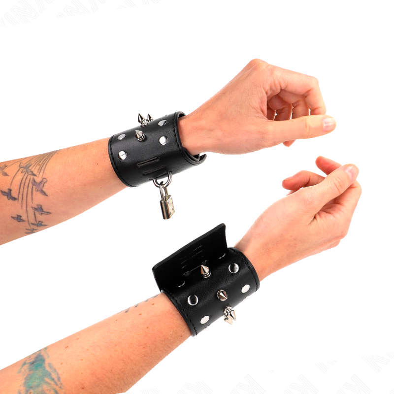 KINK - APPAREILS-POIGNETS PUNK AVEC POINTES 25 X 6 CM KINK WRIST RESTRAINT