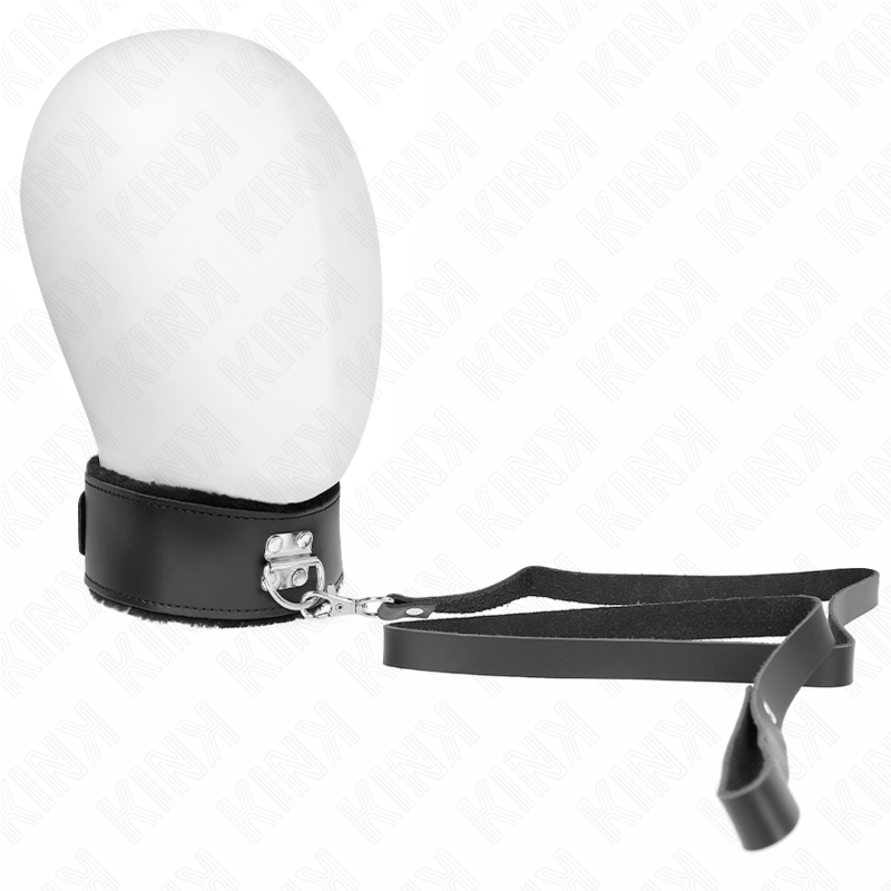 KINK - COLLIER AVEC CEINTURE 116 CM AVEC BRACELET EN CUIR NOIR AJUSTABLE 40-48 CM X 6 CM KINK COLLAR & GAG