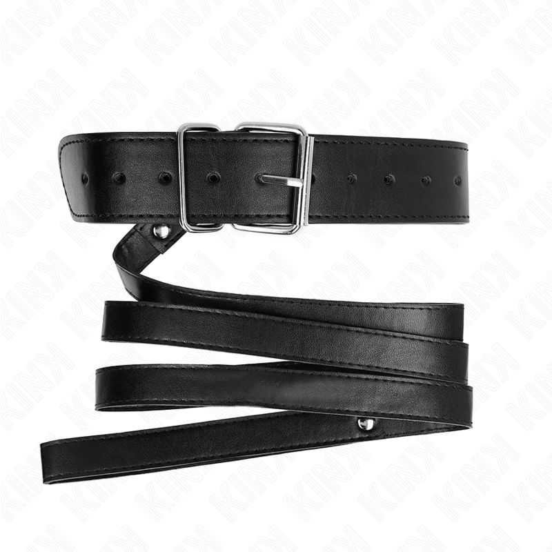 KINK - COLLIER AVEC CEINTURE 116 CM BRACELET NOIR AJUSTABLE 32-50 CM X 8 CM KINK COLLAR & GAG