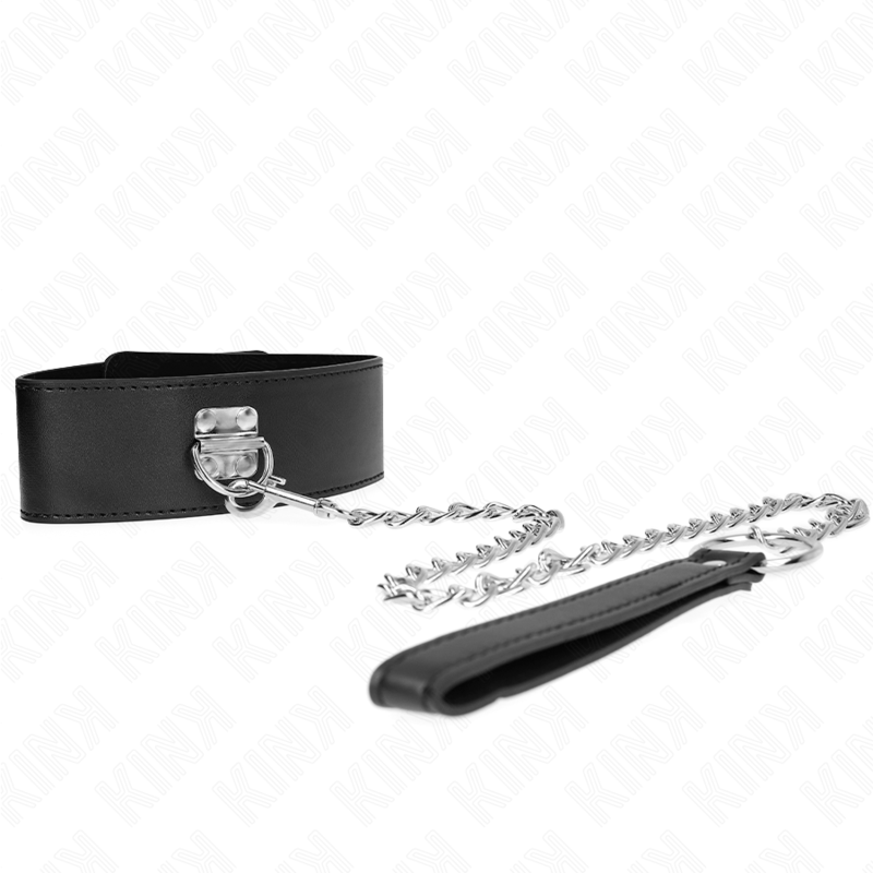 KINK - COLLIER AVEC CEINTURE 65 CM AVEC LARGE BRACELET NOIR AJUSTABLE 33,5-41 CM X 5 CM KINK COLLAR & GAG