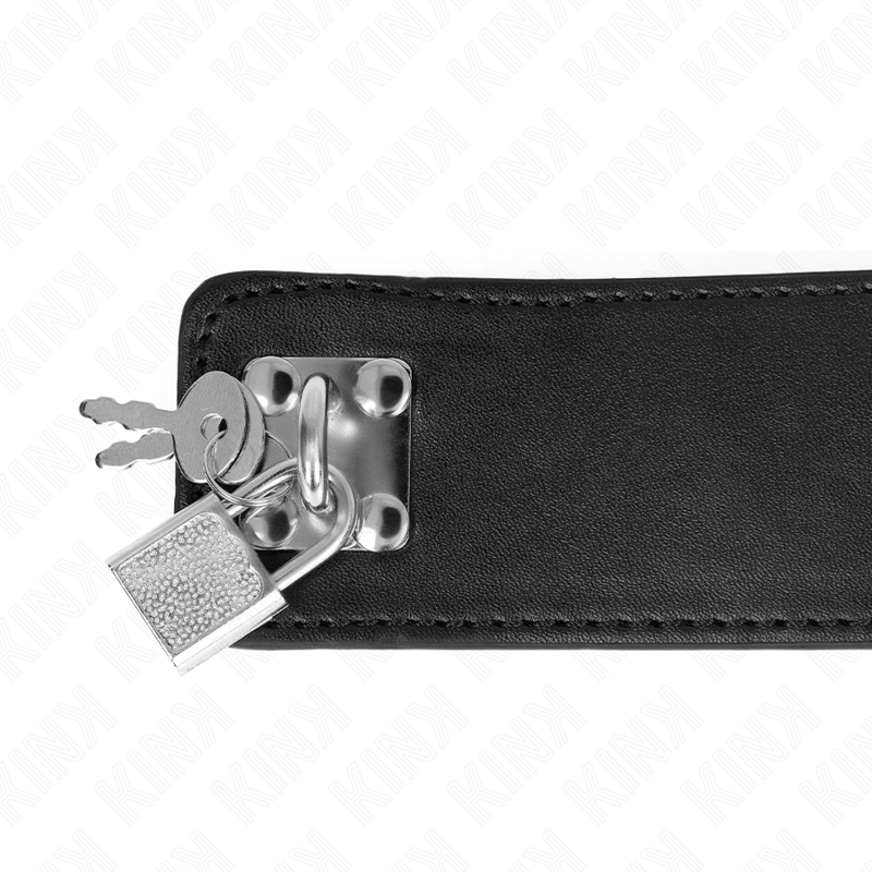 KINK - COLLIER AVEC CEINTURE 65 CM AVEC LARGE BRACELET NOIR AJUSTABLE 33,5-41 CM X 5 CM KINK COLLAR & GAG