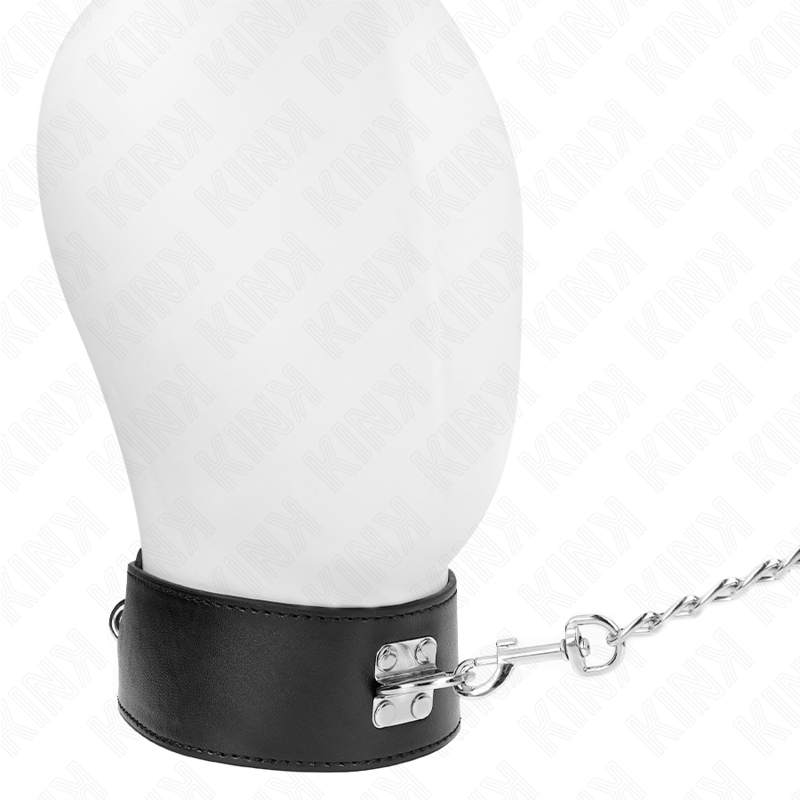 KINK - COLLIER AVEC CEINTURE 65 CM AVEC LARGE BRACELET NOIR AJUSTABLE 33,5-41 CM X 5 CM KINK COLLAR & GAG