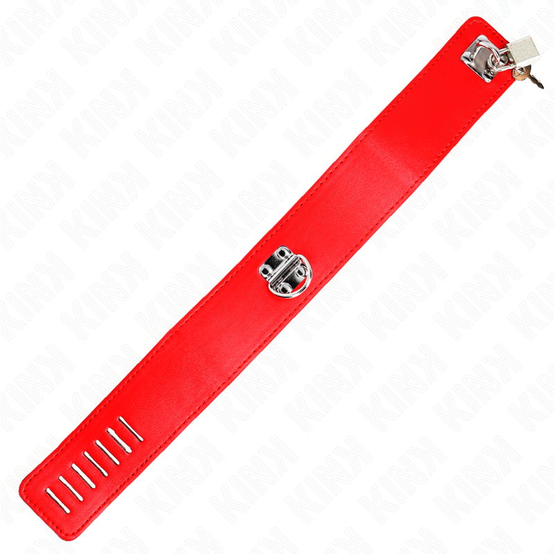 KINK - COLLIER AVEC CEINTURE 65 CM AVEC LARGE BRACELET ROUGE AJUSTABLE 33,5-41 CM X 5 CM KINK COLLAR & GAG