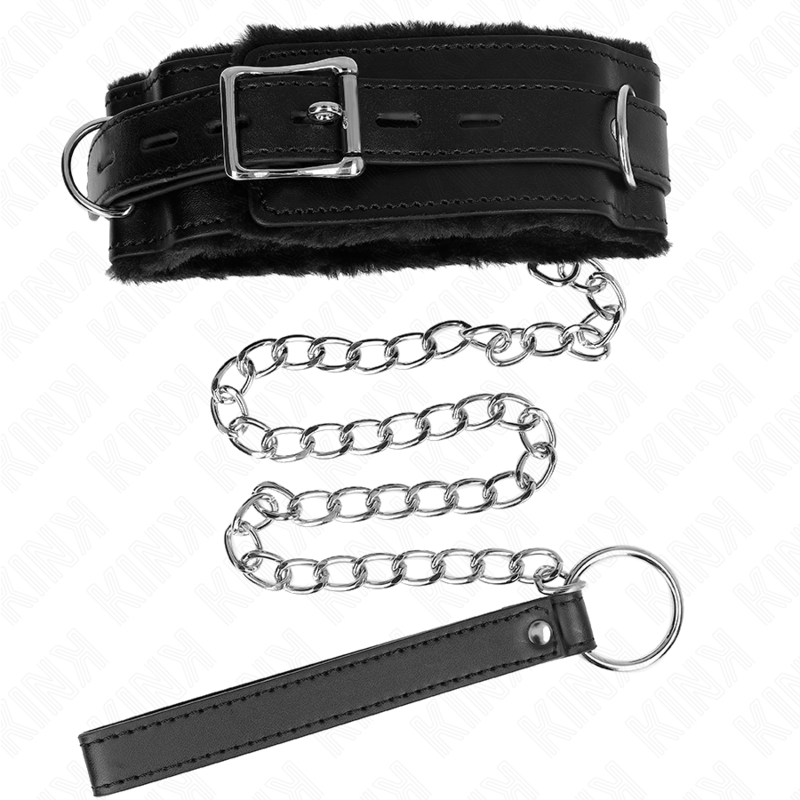 KINK - COLLIER AVEC LAISSE 65 CM AVEC RESTRICTIONS NOIR 36-42 CM X 5,5 CM KINK COLLAR & GAG
