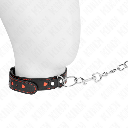 KINK - COLLIER AVEC BRACELET 65 CM DÉTAILS COEUR 52,5 X 2,5 CM KINK COLLAR & GAG