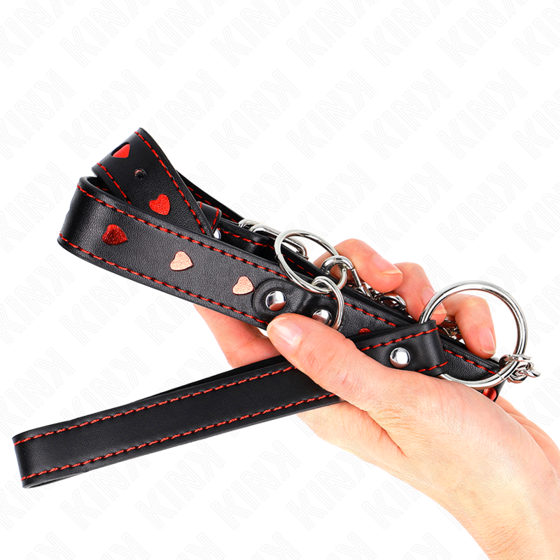KINK - COLLIER AVEC BRACELET 65 CM DÉTAILS COEUR 52,5 X 2,5 CM KINK COLLAR & GAG
