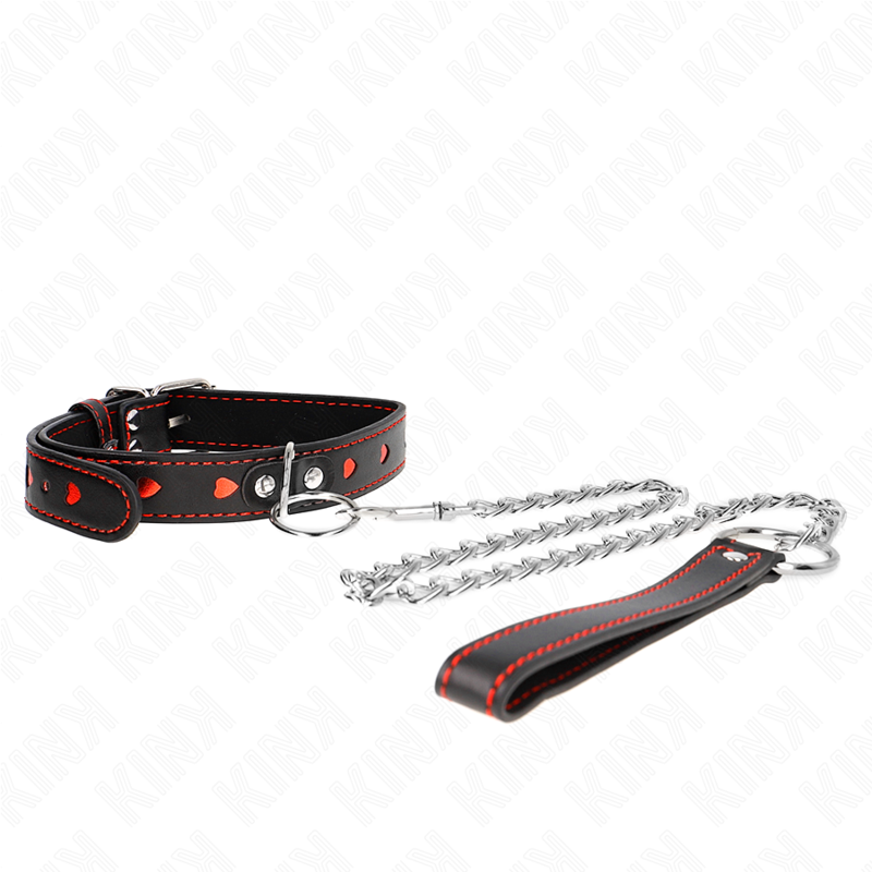 KINK - COLLIER AVEC BRACELET 65 CM DÉTAILS COEUR 52,5 X 2,5 CM KINK COLLAR & GAG
