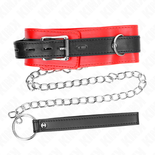 KINK - COLLIER AVEC CEINTURE 65 CM AVEC SANGLE ROUGE 54 X 4,5 CM KINK COLLAR & GAG