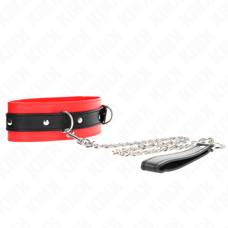 KINK - COLLIER AVEC CEINTURE 65 CM AVEC SANGLE ROUGE 54 X 4,5 CM KINK COLLAR & GAG