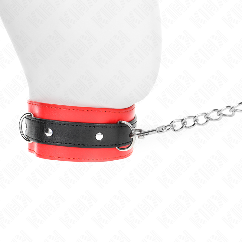KINK - COLLIER AVEC CEINTURE 65 CM AVEC SANGLE ROUGE 54 X 4,5 CM KINK COLLAR & GAG