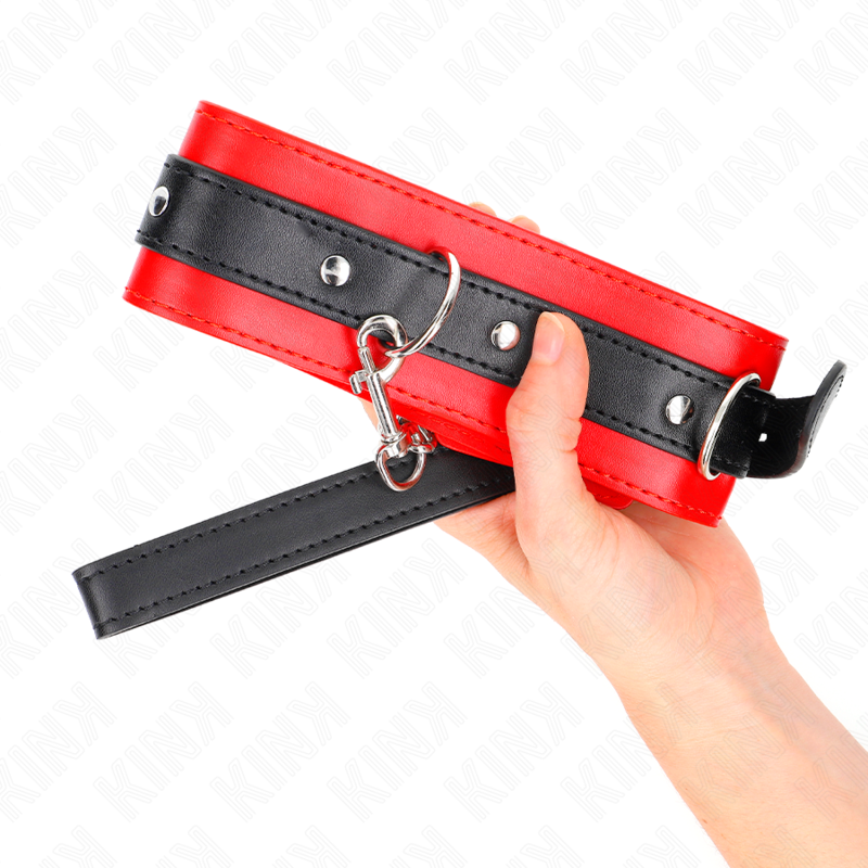 KINK - COLLIER AVEC CEINTURE 65 CM AVEC SANGLE ROUGE 54 X 4,5 CM KINK COLLAR & GAG