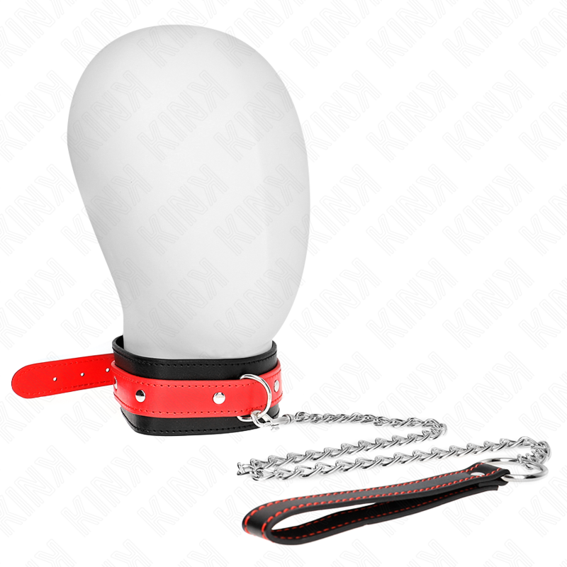 KINK - COLLIER AVEC BRACELET ROUGE 65 CM AJUSTABLE 36-43 CM X 5 CM KINK COLLAR & GAG