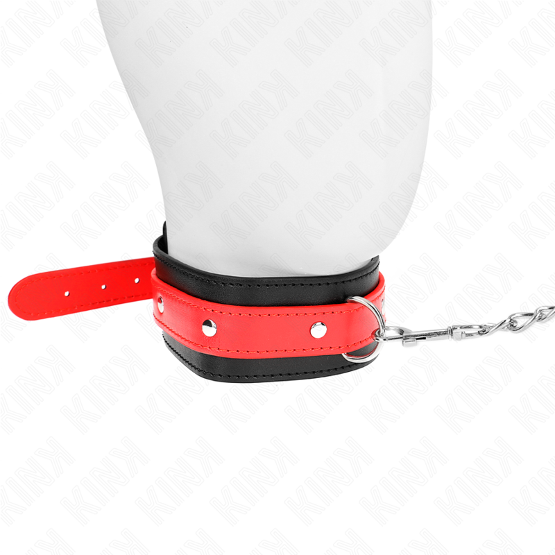 KINK - COLLIER AVEC BRACELET ROUGE 65 CM AJUSTABLE 36-43 CM X 5 CM KINK COLLAR & GAG