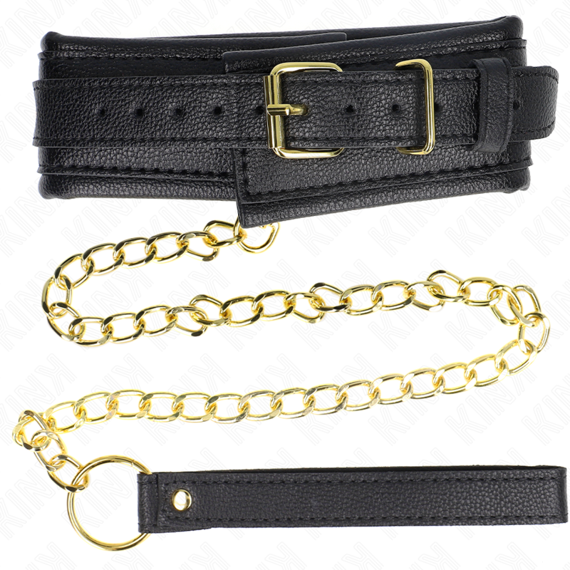 KINK - COLLIER AVEC BRACELET IMITATION CUIR ÉPONGE MODÈLE 1 RÉGLABLE 37-54 CM X 3 CM KINK COLLAR & GAG