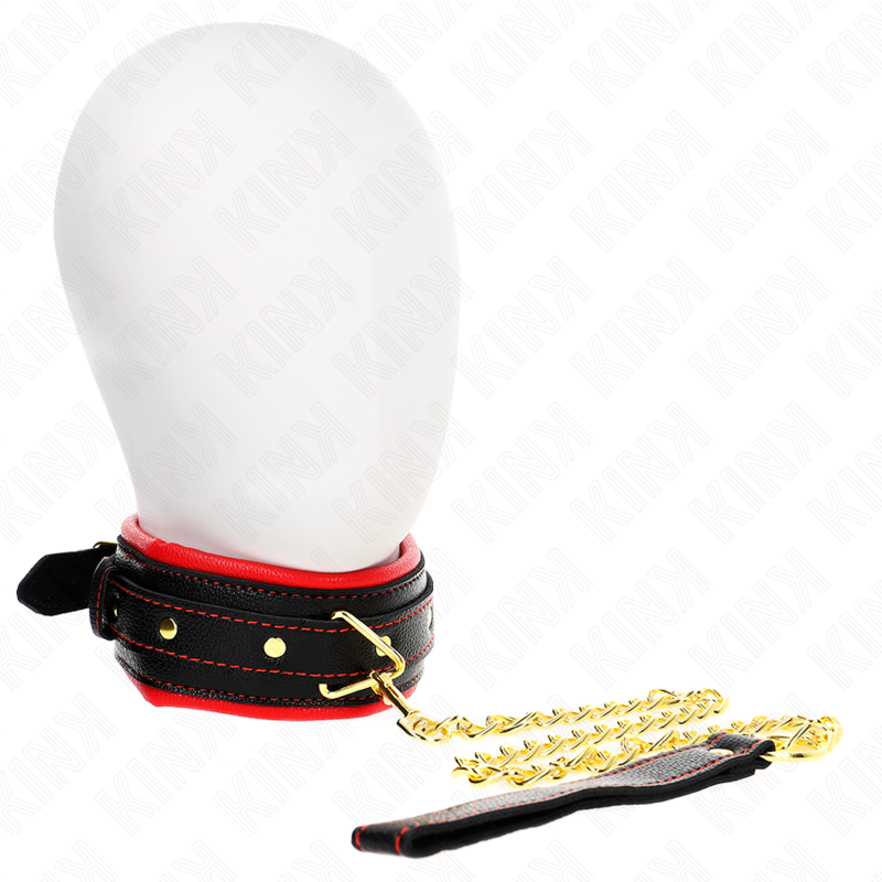 KINK - COLLIER AVEC BRACELET IMITATION CUIR ÉPONGE MODÈLE 2 RÉGLABLE 37-54 CM X 3 CM KINK COLLAR & GAG