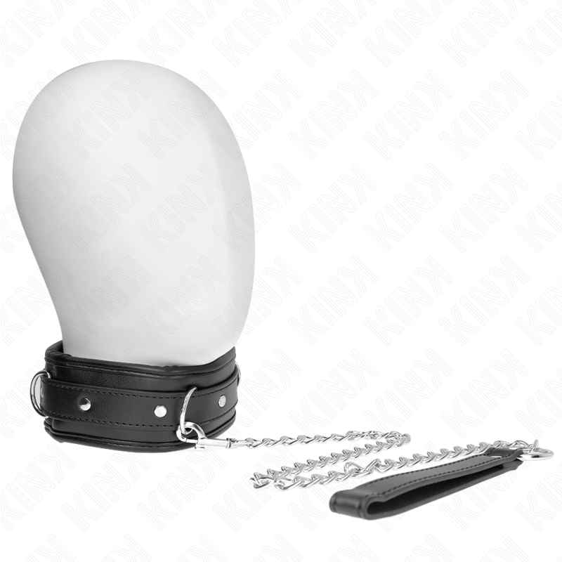 KINK - COLLIER AVEC BRACELET IMITATION CUIR ÉPONGE MODÈLE 3 RÉGLABLE 37-54 CM X 3 CM KINK COLLAR & GAG