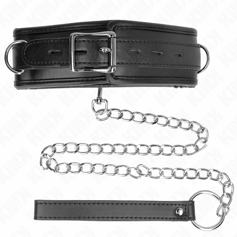 KINK - COLLIER AVEC BRACELET IMITATION CUIR ÉPONGE MODÈLE 3 RÉGLABLE 37-54 CM X 3 CM KINK COLLAR & GAG