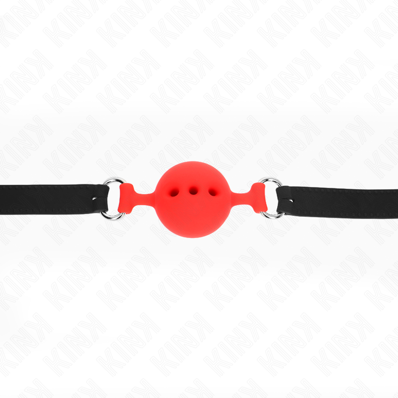 KINK - BAG ENTIER EN SILICONE 55 x 2 CM AVEC BOULE DE 4,5 CM TAILLE M ROUGE AJUSTABLE 35-51 CM KINK COLLAR & GAG