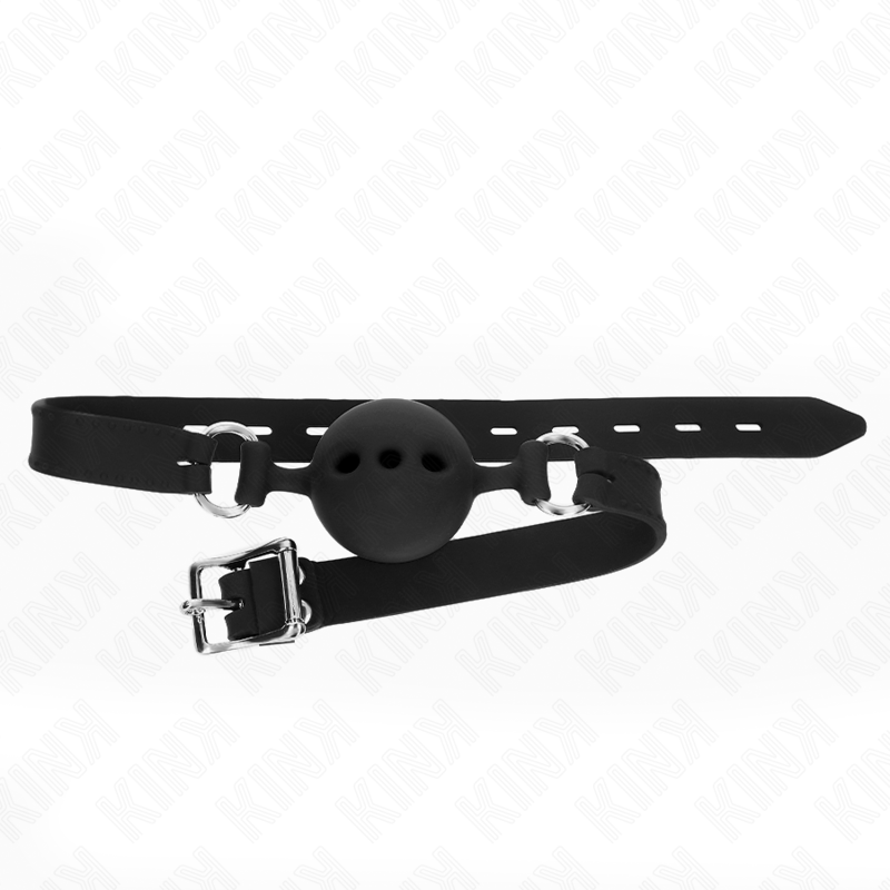 KINK - BÂTON ENTIEREMENT SILICONE 55 x 2 CM AVEC BOULE DE 5 CM TAILLE L NOIR AJUSTABLE 35-51 CM KINK COLLAR & GAG