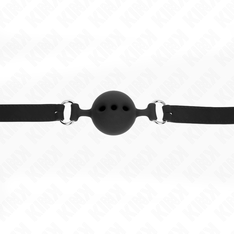 KINK - BÂTON ENTIEREMENT SILICONE 55 x 2 CM AVEC BOULE DE 5 CM TAILLE L NOIR AJUSTABLE 35-51 CM KINK COLLAR & GAG